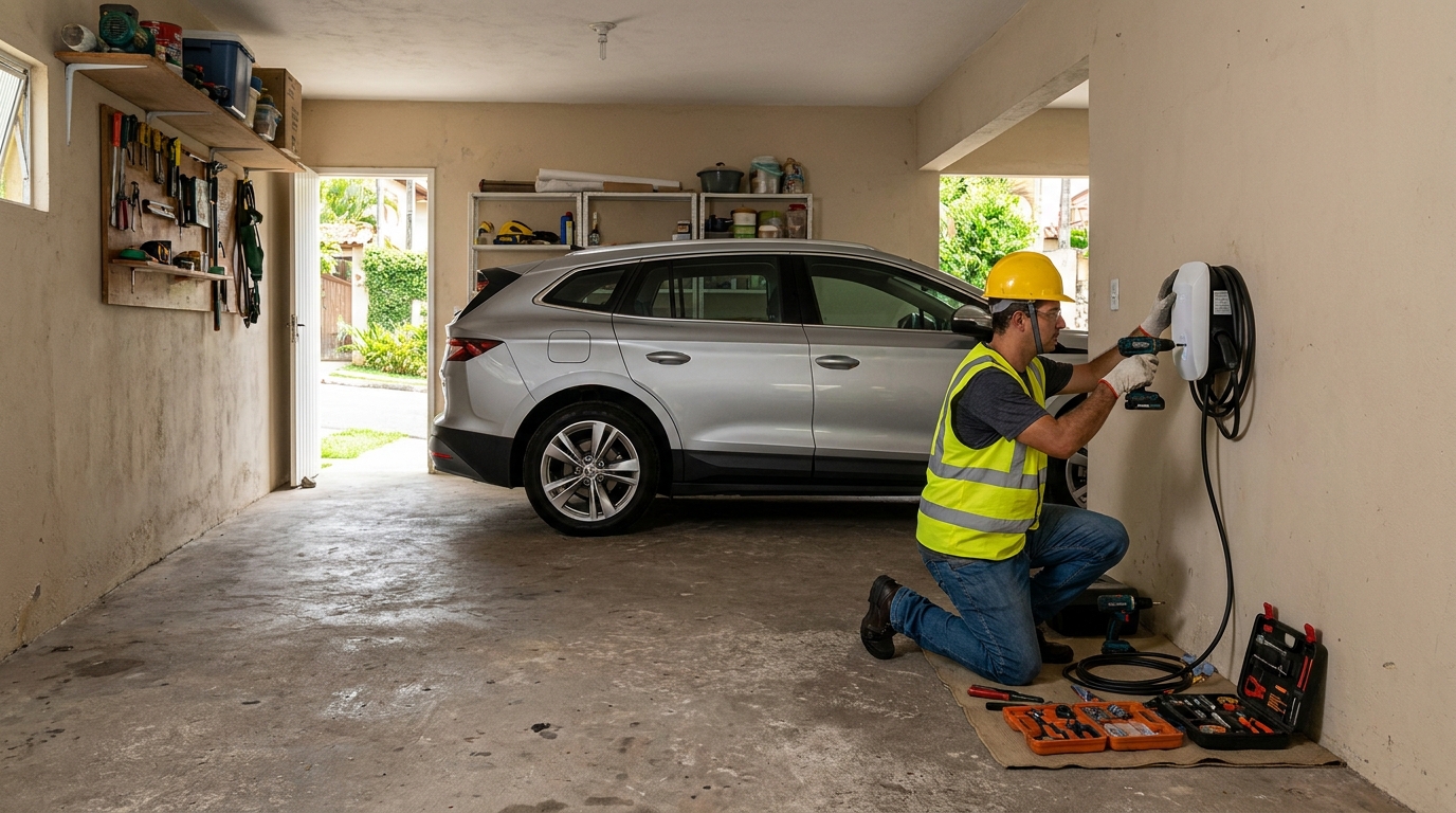 Instalacao de carregador de carro eletrico residencial em Serra‑ES