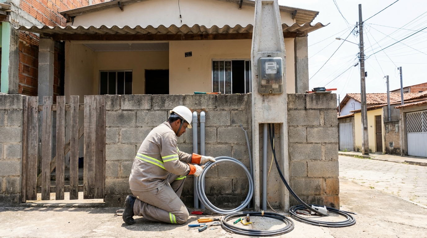 Instalacao de padrao de energia residencial em Serra‑ES