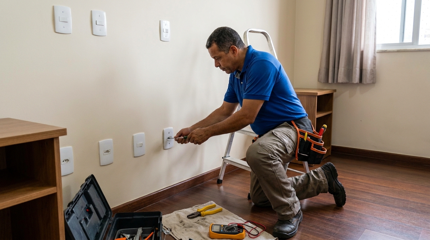 Instalacao de tomada e interruptor residencial em Serra‑ES
