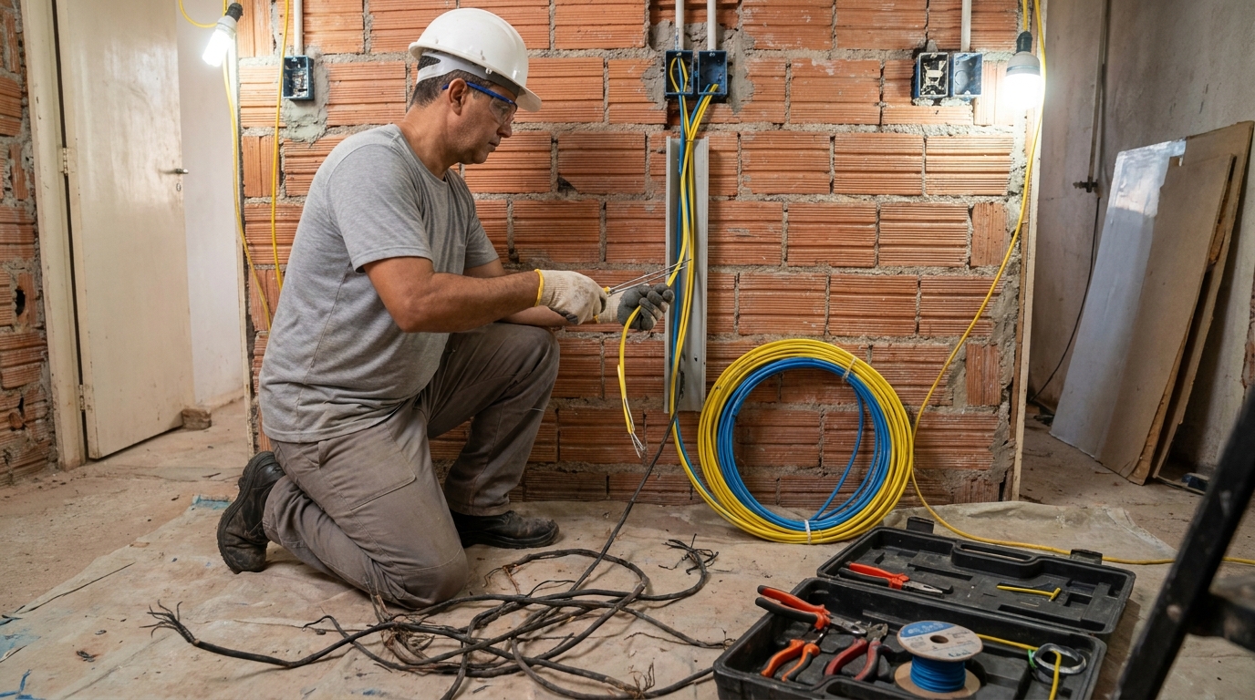 Troca de fiacao eletrica residencial em Serra‑ES